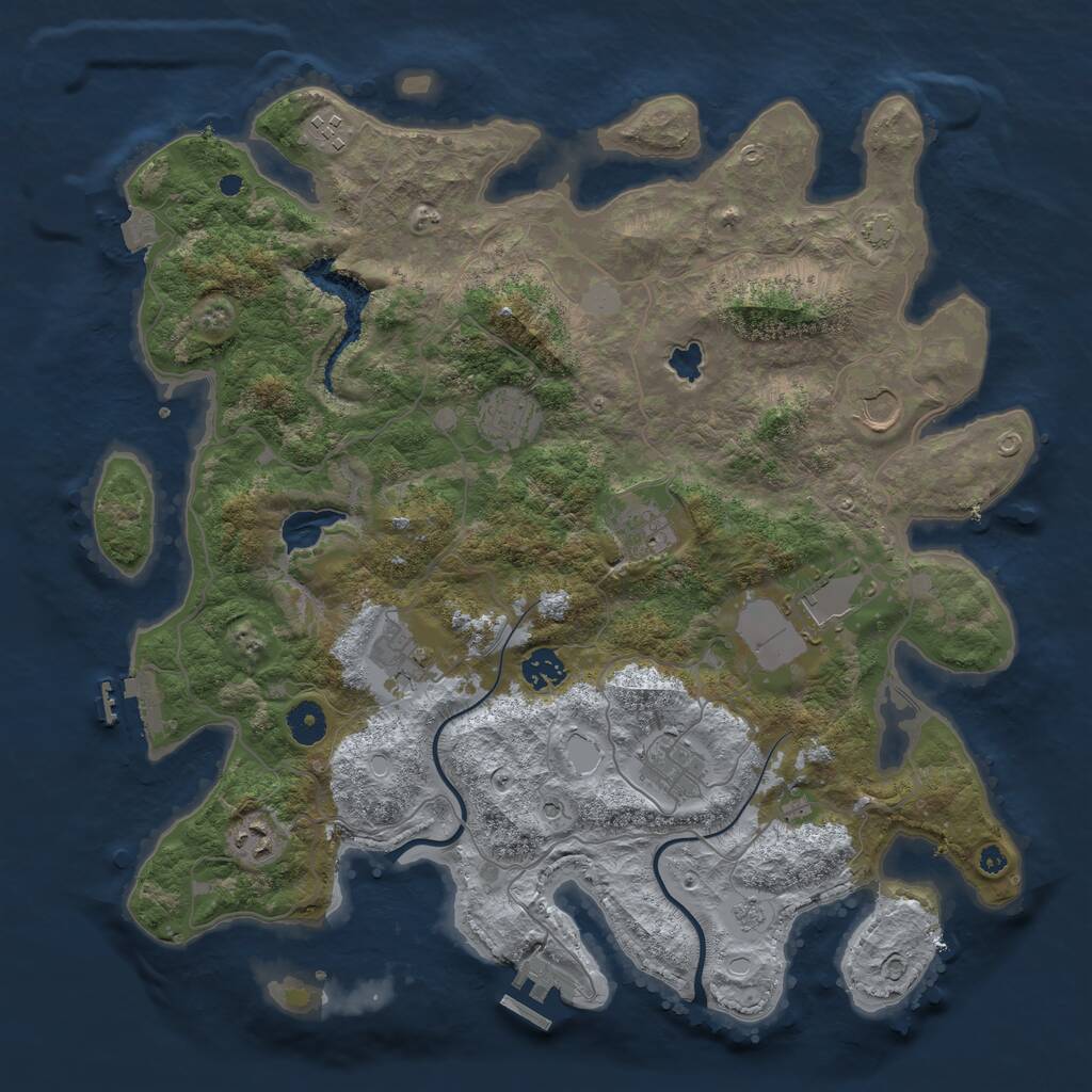 Rust Map: Procedural Map, Size: 4000, Seed: 650551379, 15 Monuments