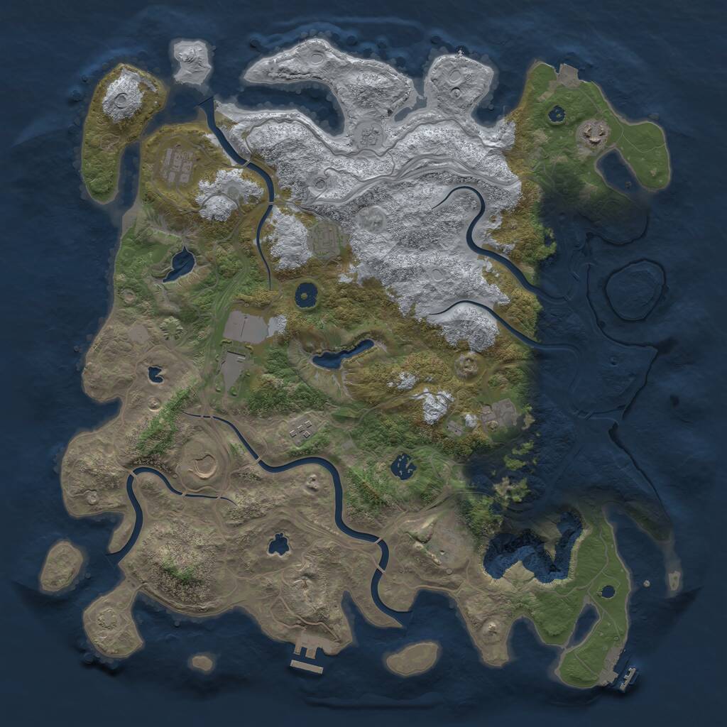 Rust Map: Procedural Map, Size: 4500, Seed: 671538760, 15 Monuments