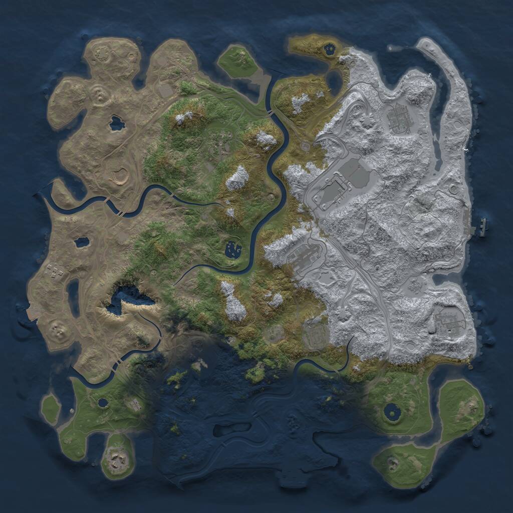 Rust Map: Procedural Map, Size: 4500, Seed: 48152342, 17 Monuments