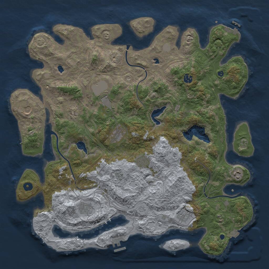 Rust Map: Procedural Map, Size: 4500, Seed: 138950829, 16 Monuments