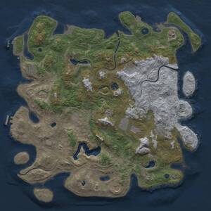 Thumbnail Rust Map: Procedural Map, Size: 4500, Seed: 1697837613, 15 Monuments