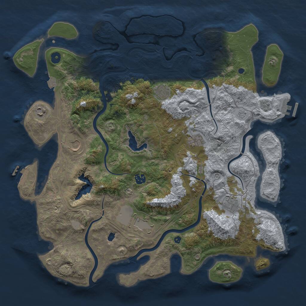 Rust Map: Procedural Map, Size: 4250, Seed: 465673226, 14 Monuments