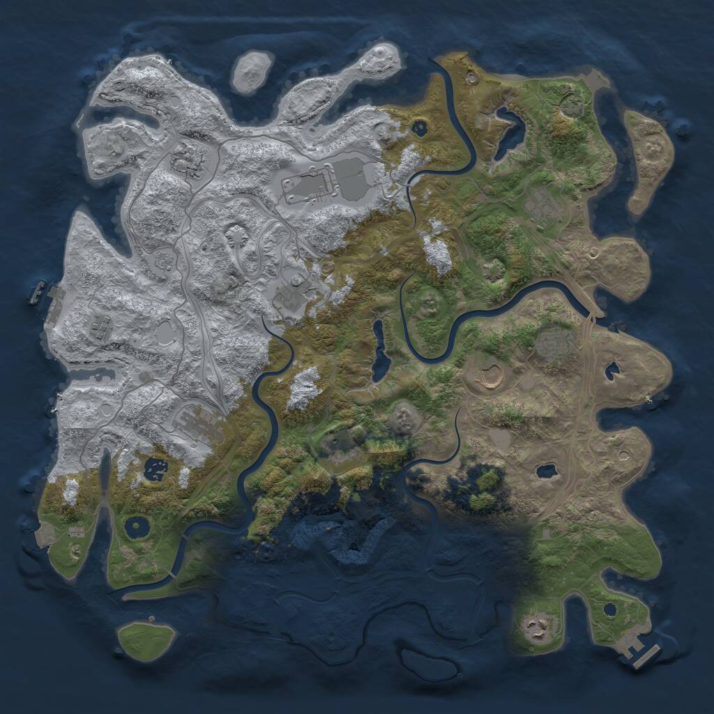 Rust Map: Procedural Map, Size: 4500, Seed: 1586330203, 17 Monuments