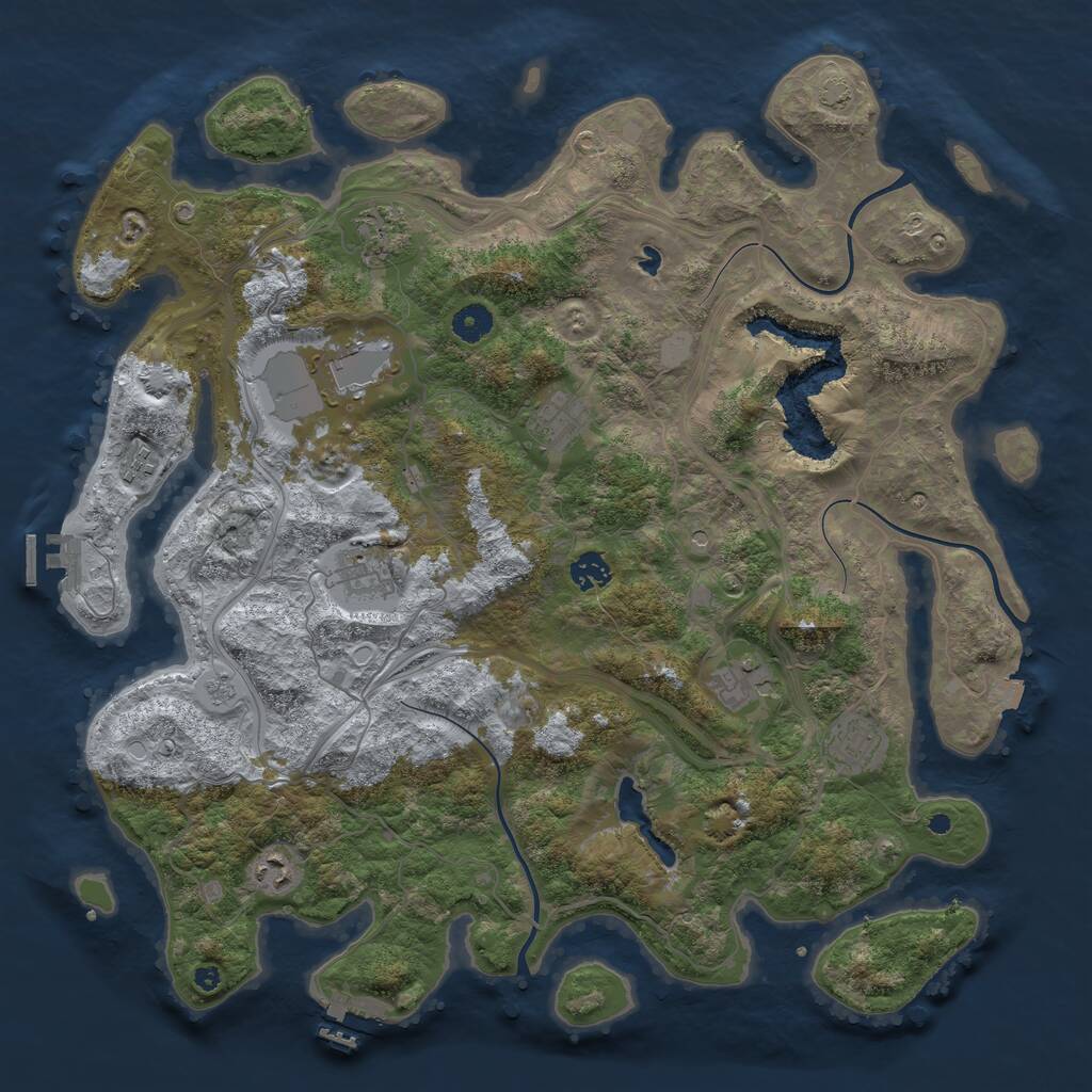 Rust Map: Procedural Map, Size: 4250, Seed: 2070225282, 15 Monuments
