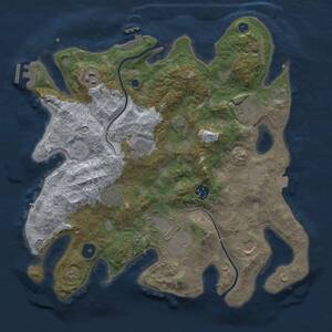 Thumbnail Rust Map: Procedural Map, Size: 3500, Seed: 438415033, 13 Monuments