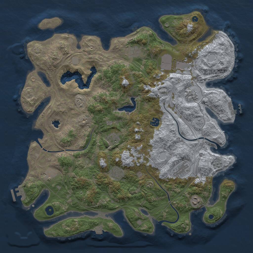 Rust Map: Procedural Map, Size: 4250, Seed: 22510, 16 Monuments