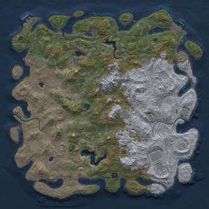 Thumbnail Rust Map: Procedural Map, Size: 5000, Seed: 883263522, 16 Monuments