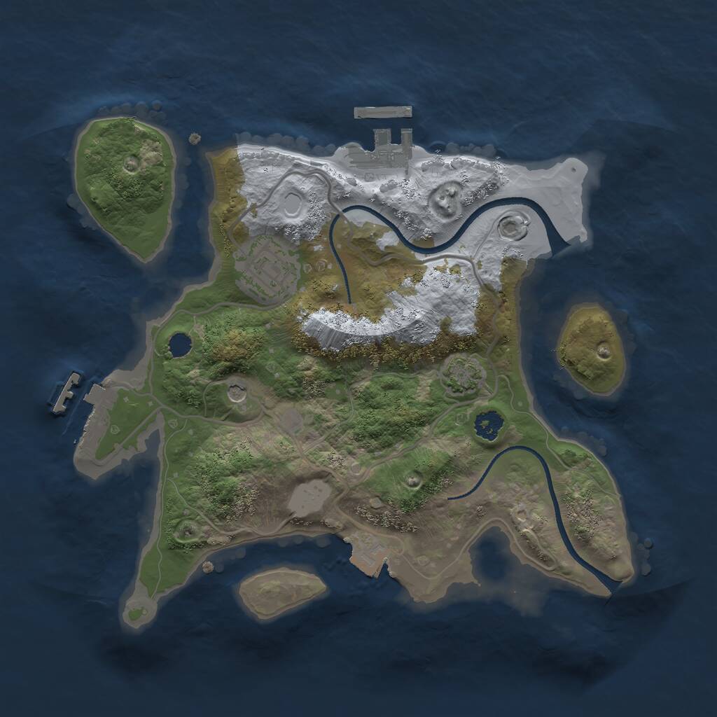 Rust Map: Procedural Map, Size: 2500, Seed: 809938847, 6 Monuments