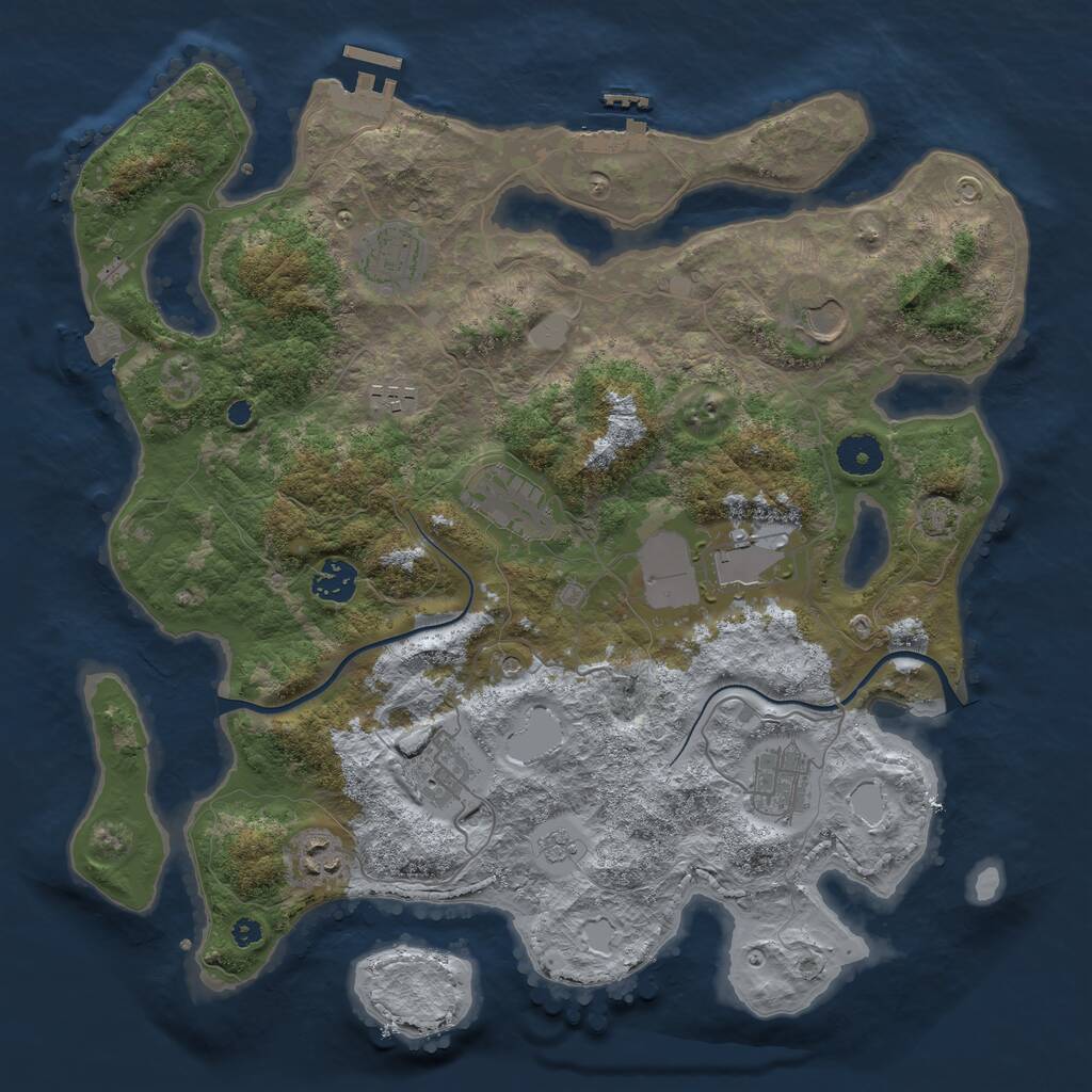 Rust Map: Procedural Map, Size: 3750, Seed: 778518867, 15 Monuments