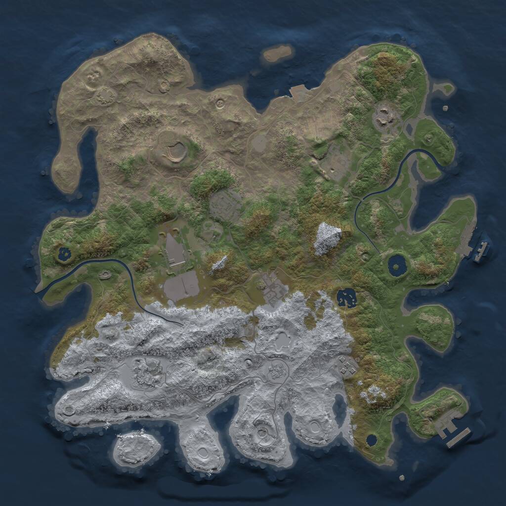 Rust Map: Procedural Map, Size: 3700, Seed: 898722718, 15 Monuments