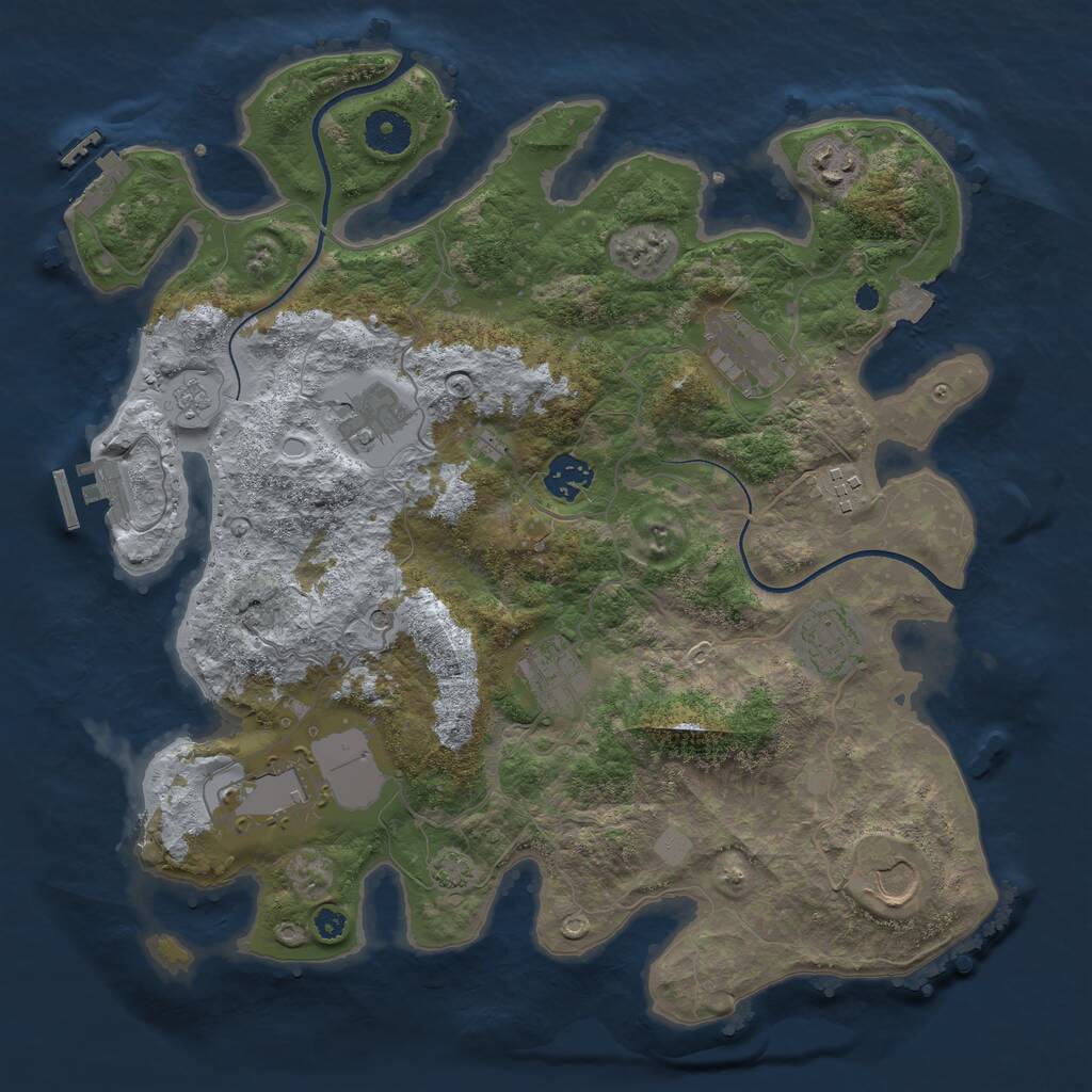 Rust Map: Procedural Map, Size: 3600, Seed: 1644900762, 15 Monuments