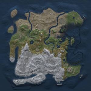 Thumbnail Rust Map: Procedural Map, Size: 3700, Seed: 1715289018, 16 Monuments