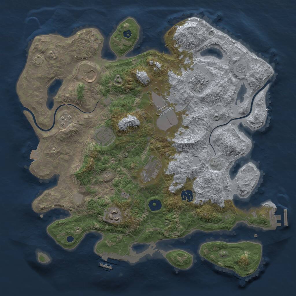 Rust Map: Procedural Map, Size: 3600, Seed: 1896205322, 14 Monuments