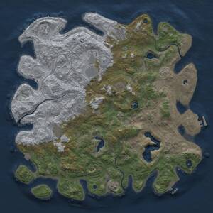 Thumbnail Rust Map: Procedural Map, Size: 4500, Seed: 33955467, 15 Monuments