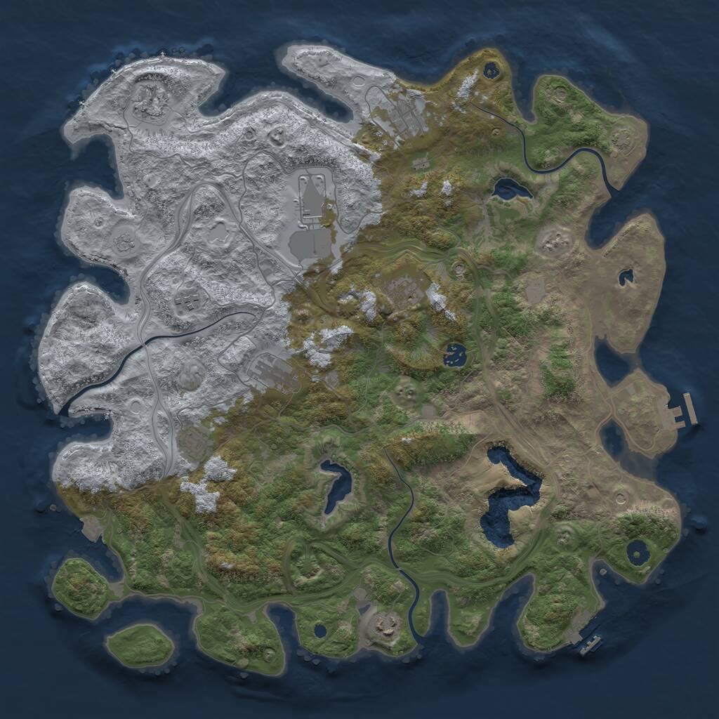 Rust Map: Procedural Map, Size: 4500, Seed: 33955467, 15 Monuments