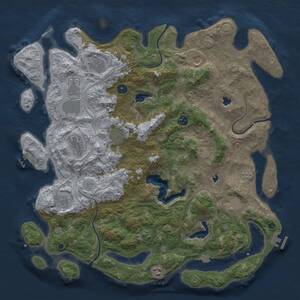 Thumbnail Rust Map: Procedural Map, Size: 4500, Seed: 494058512, 16 Monuments