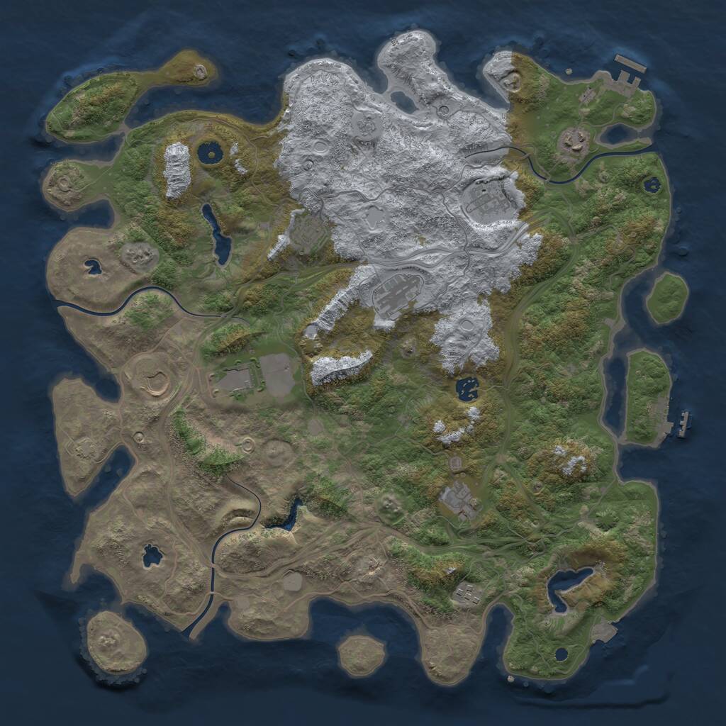 Rust Map: Procedural Map, Size: 4500, Seed: 881974595, 15 Monuments