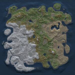 Thumbnail Rust Map: Procedural Map, Size: 4473, Seed: 323136, 16 Monuments