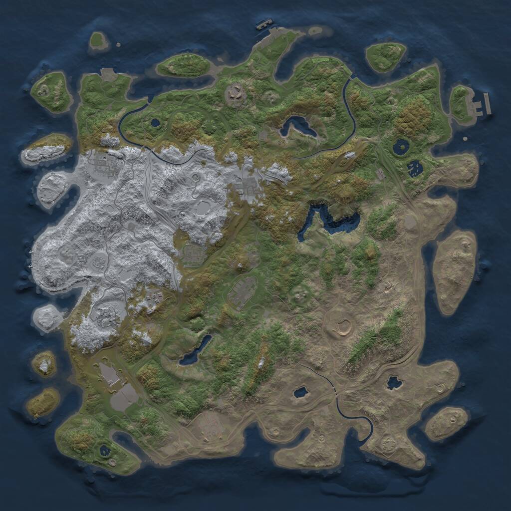 Rust Map: Procedural Map, Size: 4750, Seed: 846235197, 17 Monuments