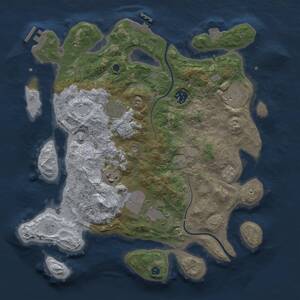 Thumbnail Rust Map: Procedural Map, Size: 3500, Seed: 53741038, 12 Monuments