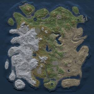 Thumbnail Rust Map: Procedural Map, Size: 4000, Seed: 478874684, 13 Monuments