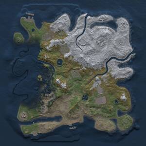Thumbnail Rust Map: Procedural Map, Size: 3600, Seed: 865530711, 14 Monuments