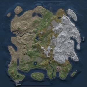 Thumbnail Rust Map: Procedural Map, Size: 3500, Seed: 1568069018, 15 Monuments