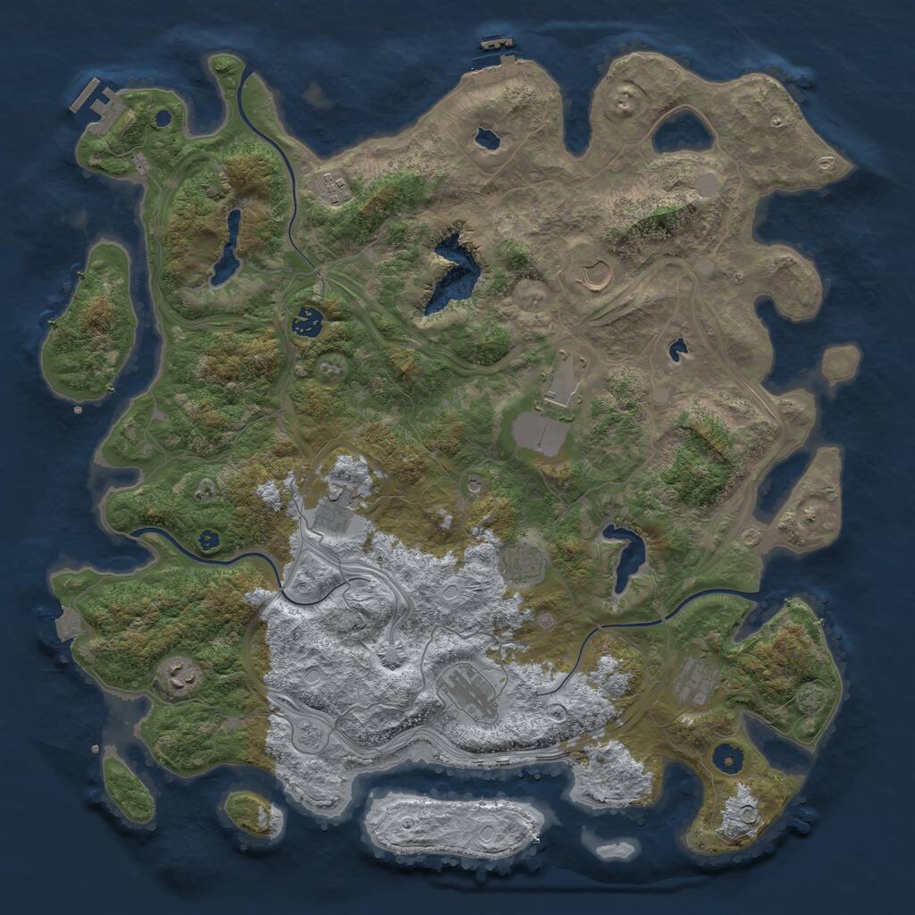 Rust Map: Procedural Map, Size: 4500, Seed: 1018932061, 15 Monuments