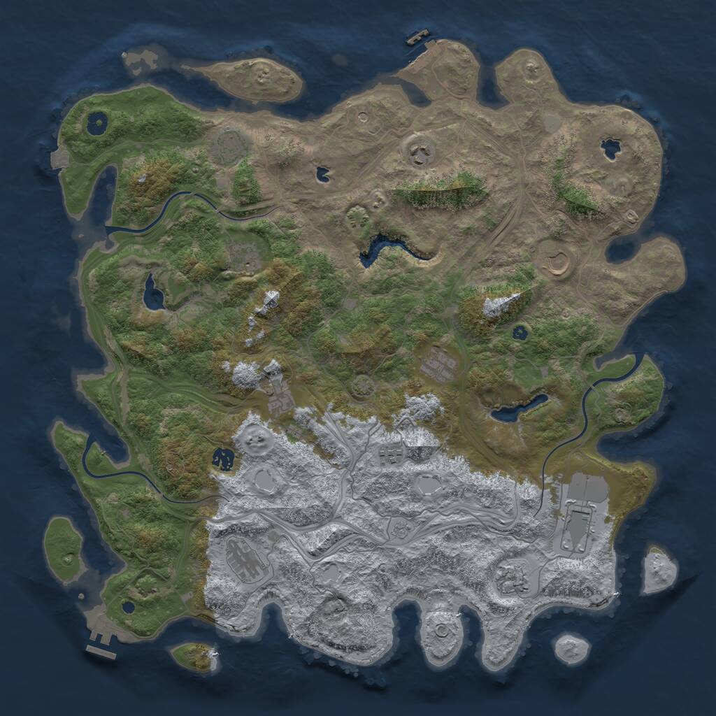 Rust Map: Procedural Map, Size: 4750, Seed: 692631866, 17 Monuments
