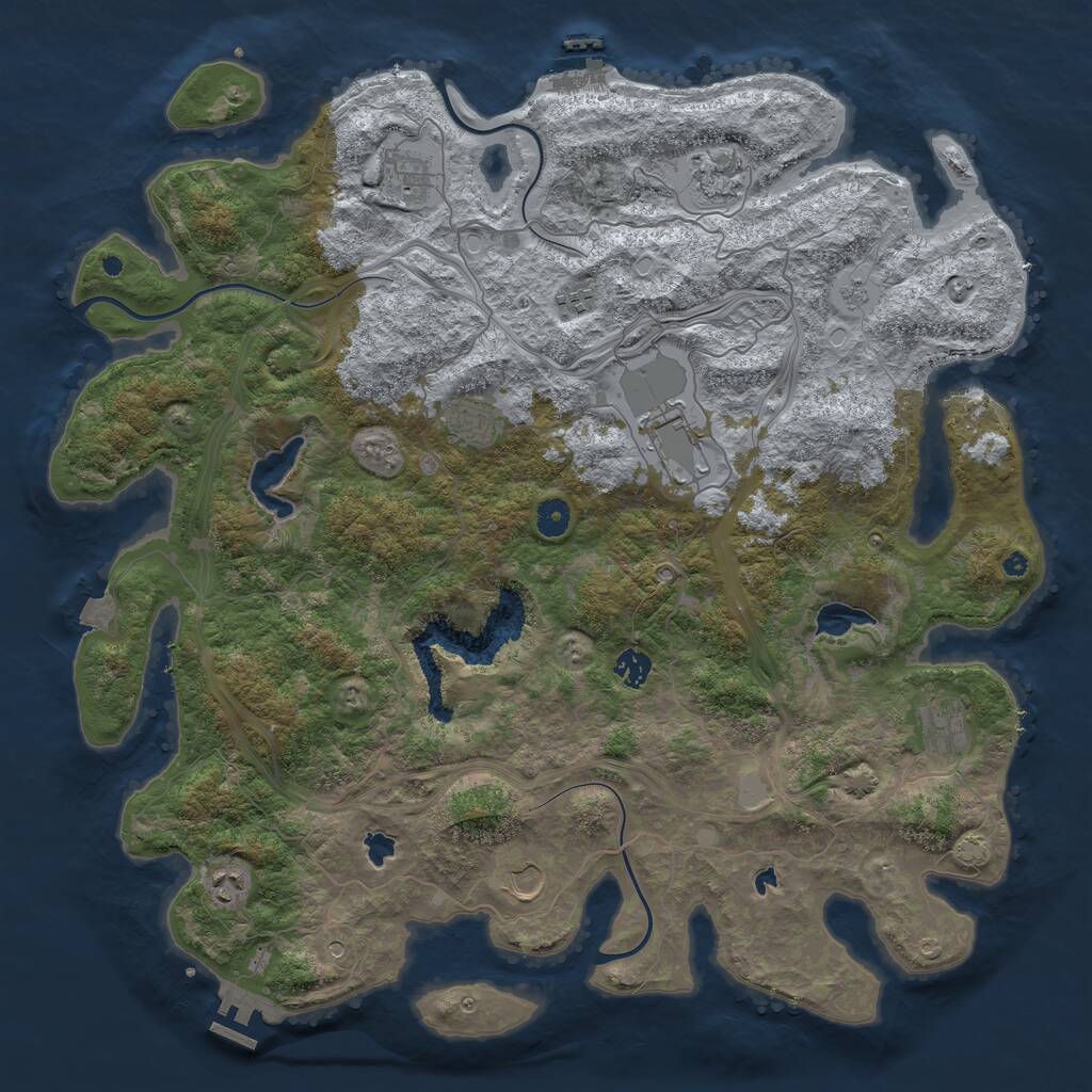 Rust Map: Procedural Map, Size: 4500, Seed: 1443452749, 15 Monuments