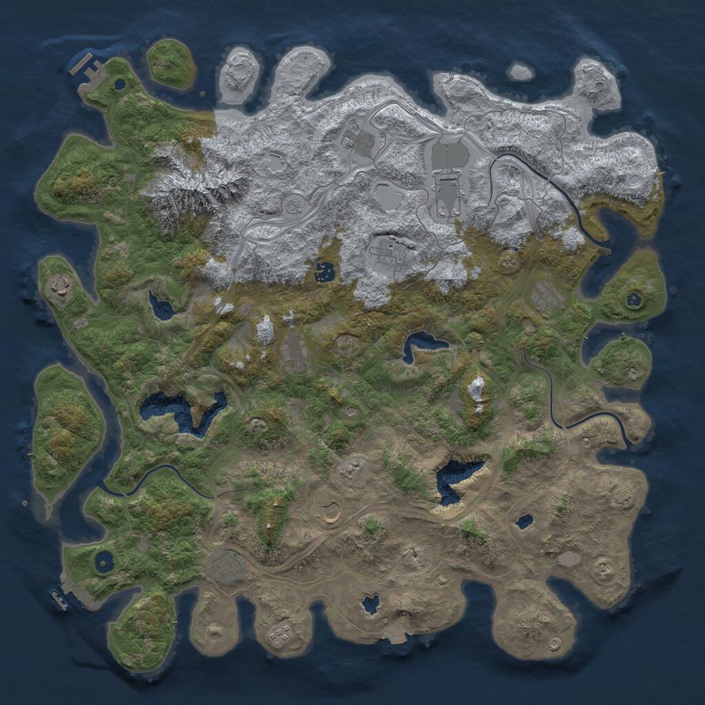 Rust Map: Procedural Map, Size: 5000, Seed: 1346658864, 16 Monuments