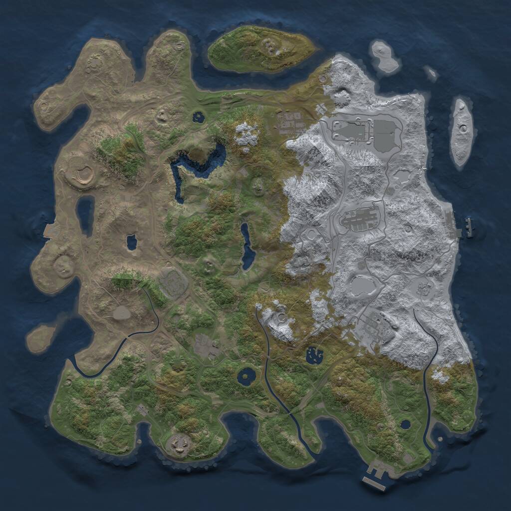 Rust Map: Procedural Map, Size: 4250, Seed: 1687392562, 15 Monuments