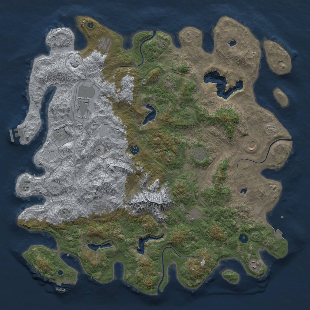 Rust Map: Procedural Map, Size: 5000, Seed: 1383778200, 17 Monuments