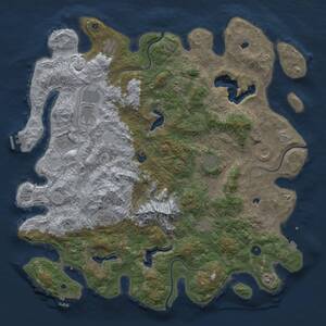 Thumbnail Rust Map: Procedural Map, Size: 5000, Seed: 1383778200, 17 Monuments