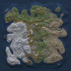 Thumbnail Rust Map: Procedural Map, Size: 3650, Seed: 971175672, 15 Monuments