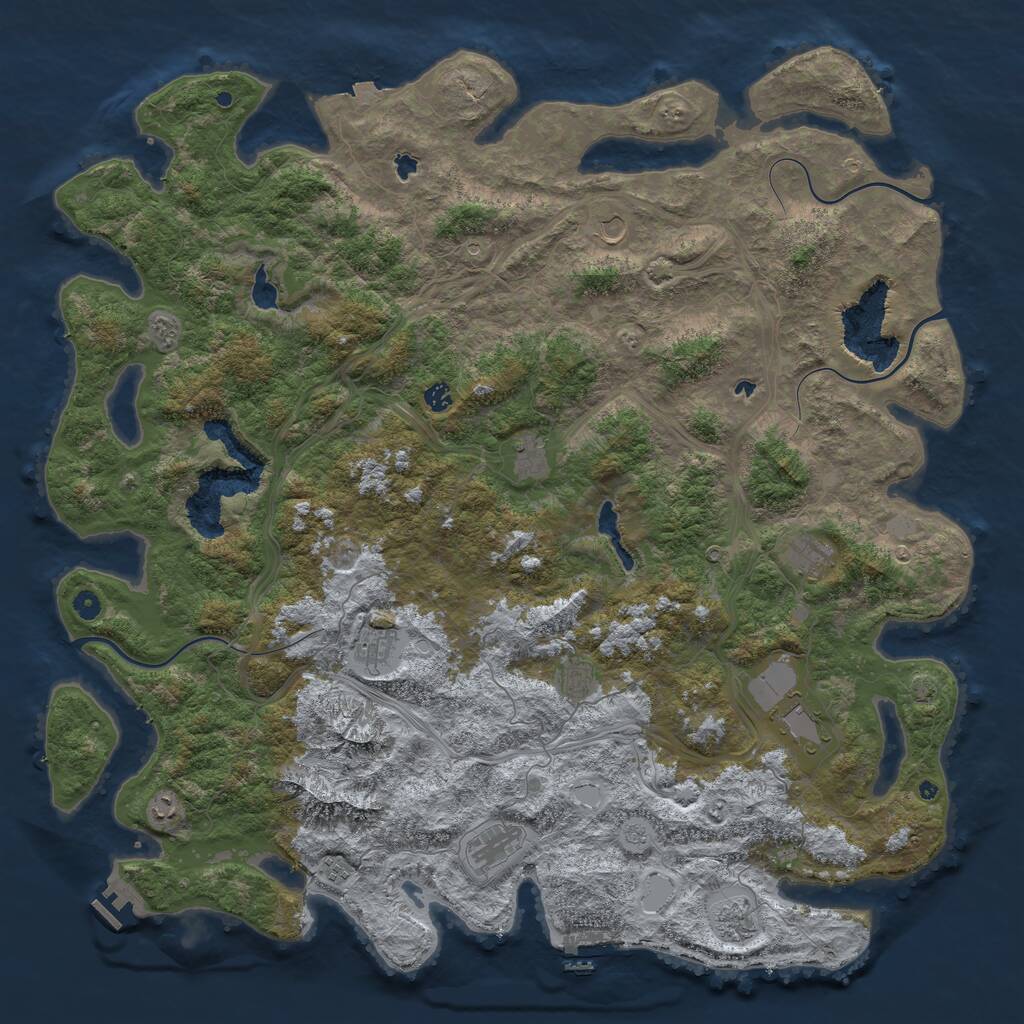 Rust Map: Procedural Map, Size: 5498, Seed: 1926050420, 17 Monuments