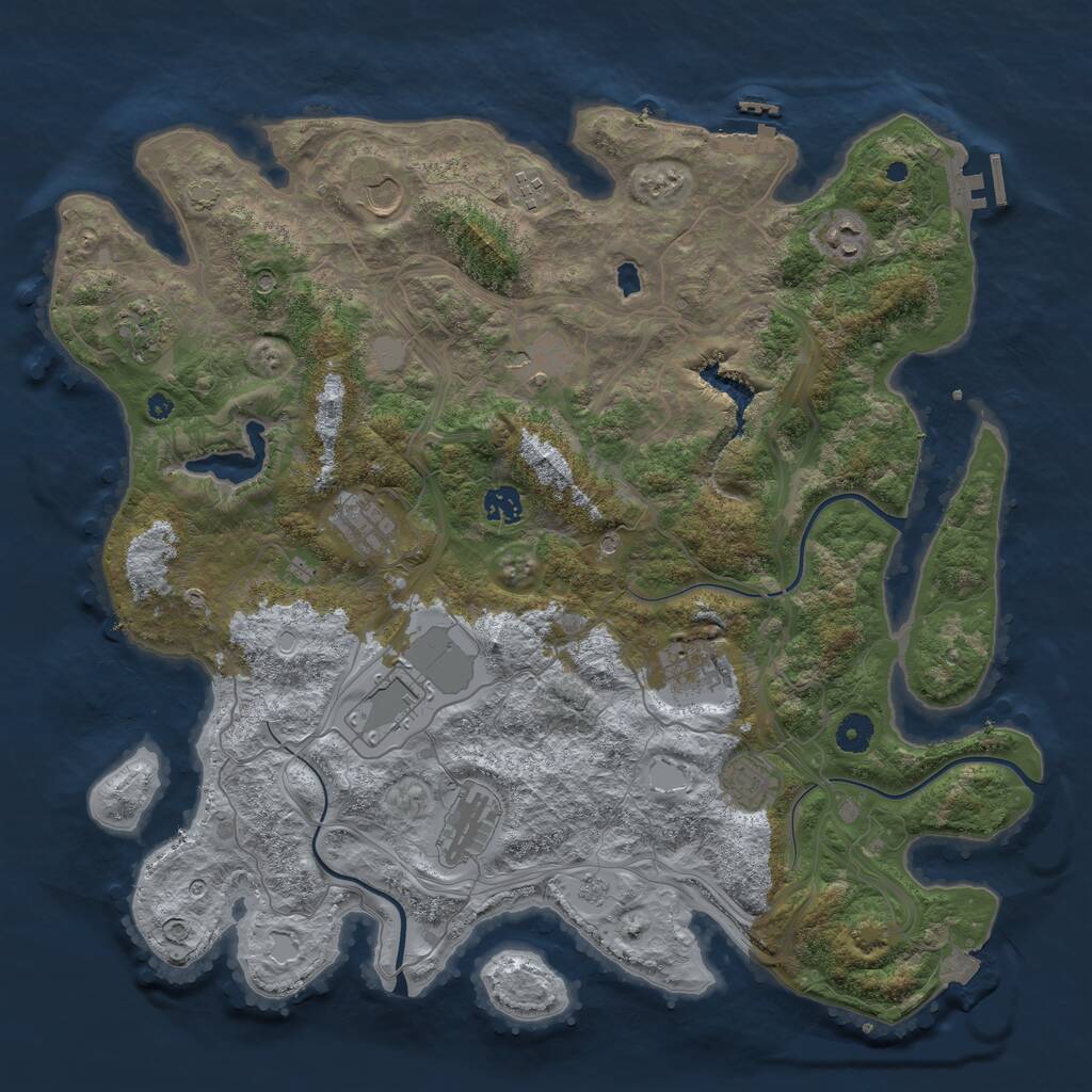 Rust Map: Procedural Map, Size: 4250, Seed: 563650217, 17 Monuments