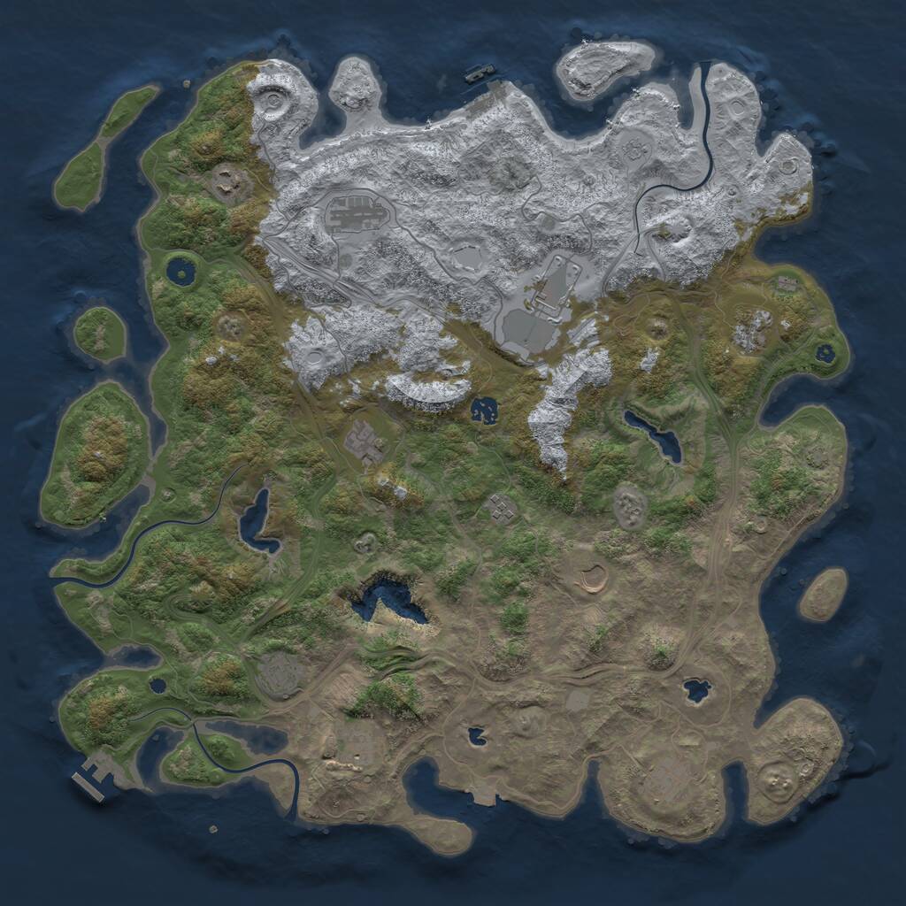 Rust Map: Procedural Map, Size: 4800, Seed: 4500, 17 Monuments