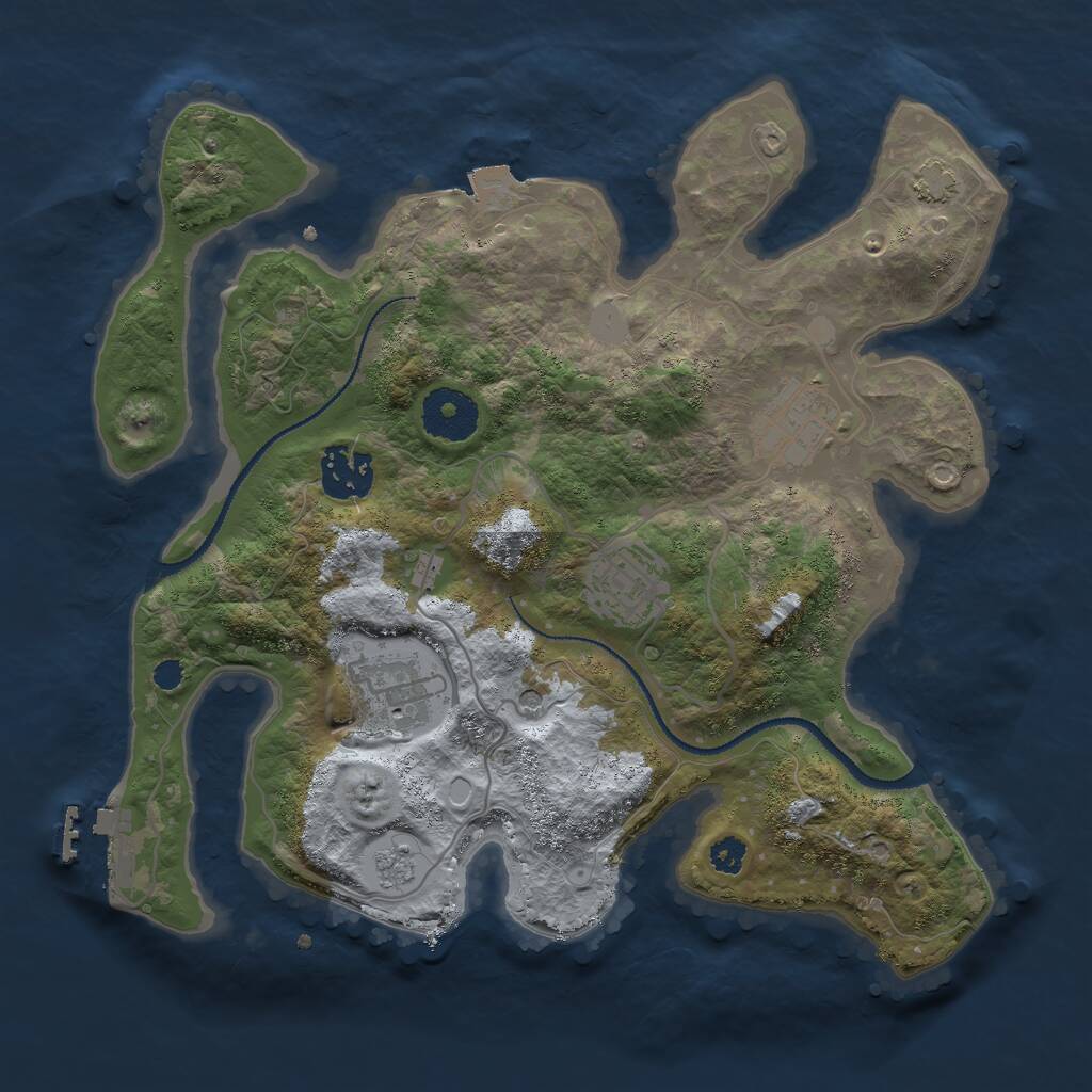 Rust Map: Procedural Map, Size: 3000, Seed: 56734567, 9 Monuments
