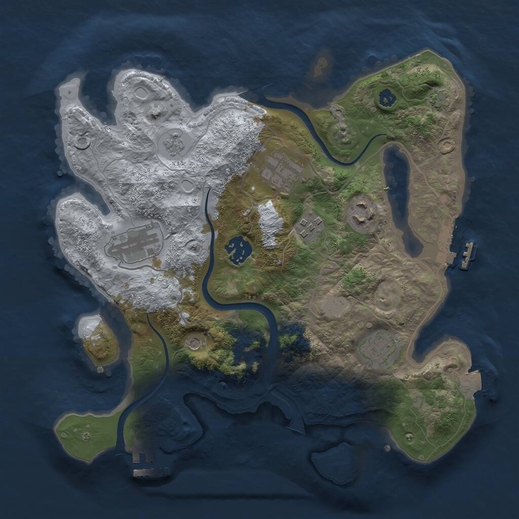 Rust Map: Procedural Map, Size: 3000, Seed: 1426011934, 12 Monuments