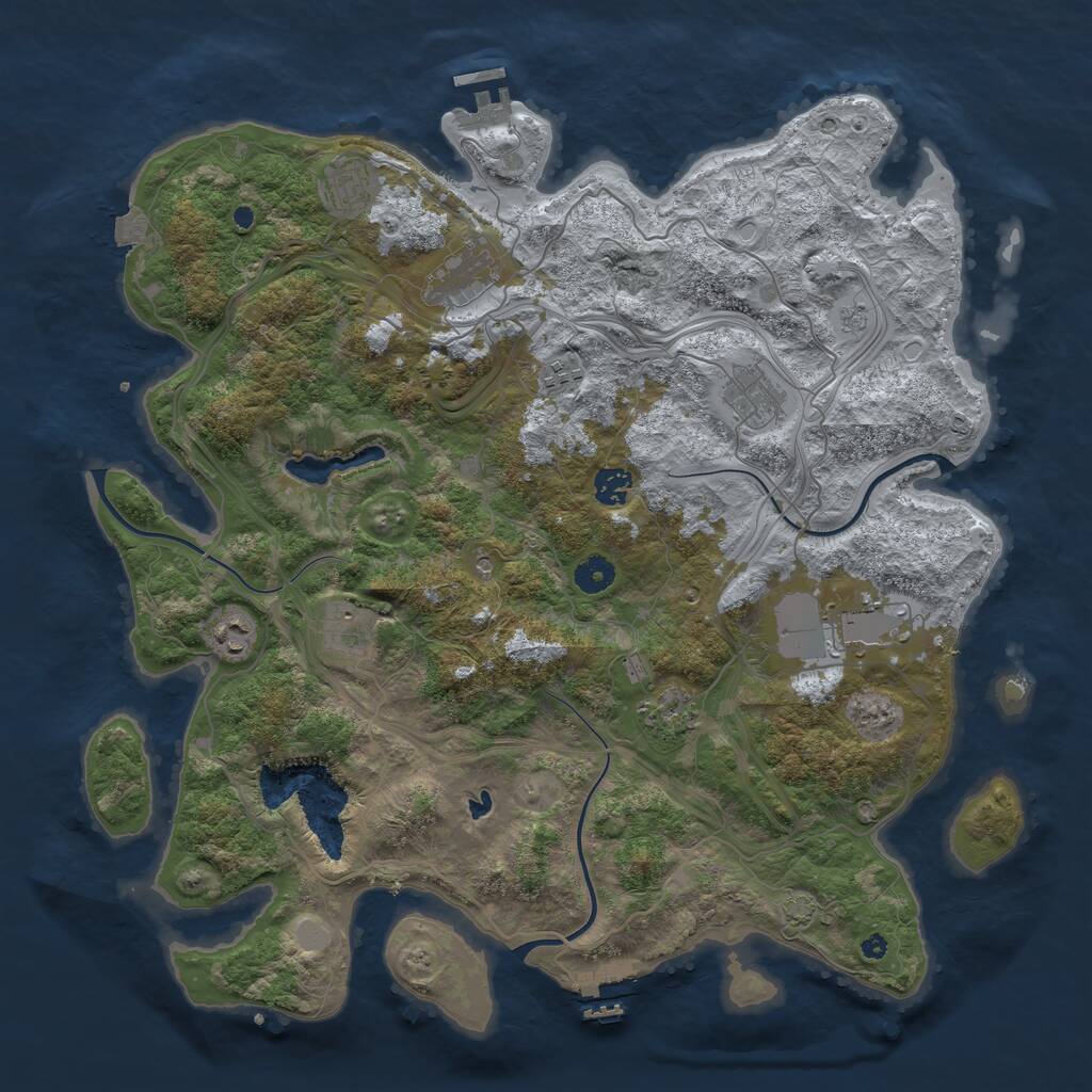 Rust Map: Procedural Map, Size: 4250, Seed: 1811592994, 15 Monuments