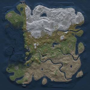 Thumbnail Rust Map: Procedural Map, Size: 4500, Seed: 94859334, 17 Monuments