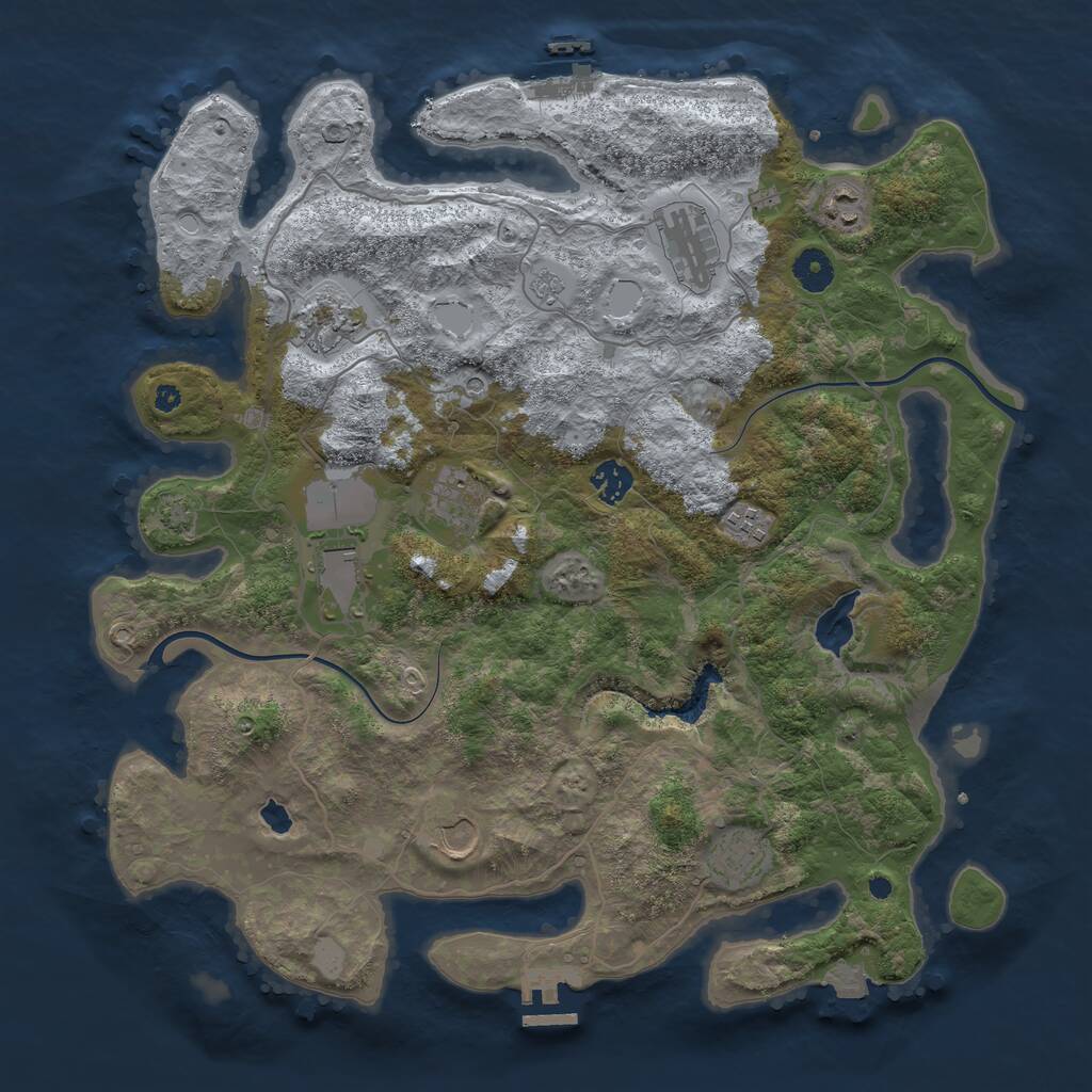 Rust Map: Procedural Map, Size: 4000, Seed: 1168973814, 15 Monuments