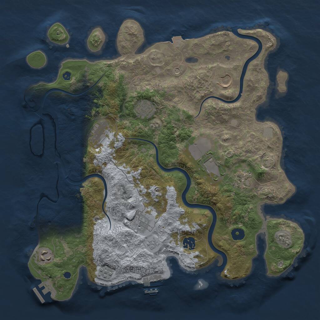Rust Map: Procedural Map, Size: 3750, Seed: 1304, 15 Monuments