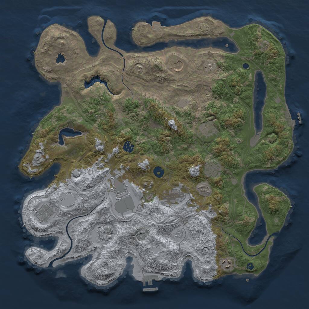 Rust Map: Procedural Map, Size: 4250, Seed: 215225793, 16 Monuments
