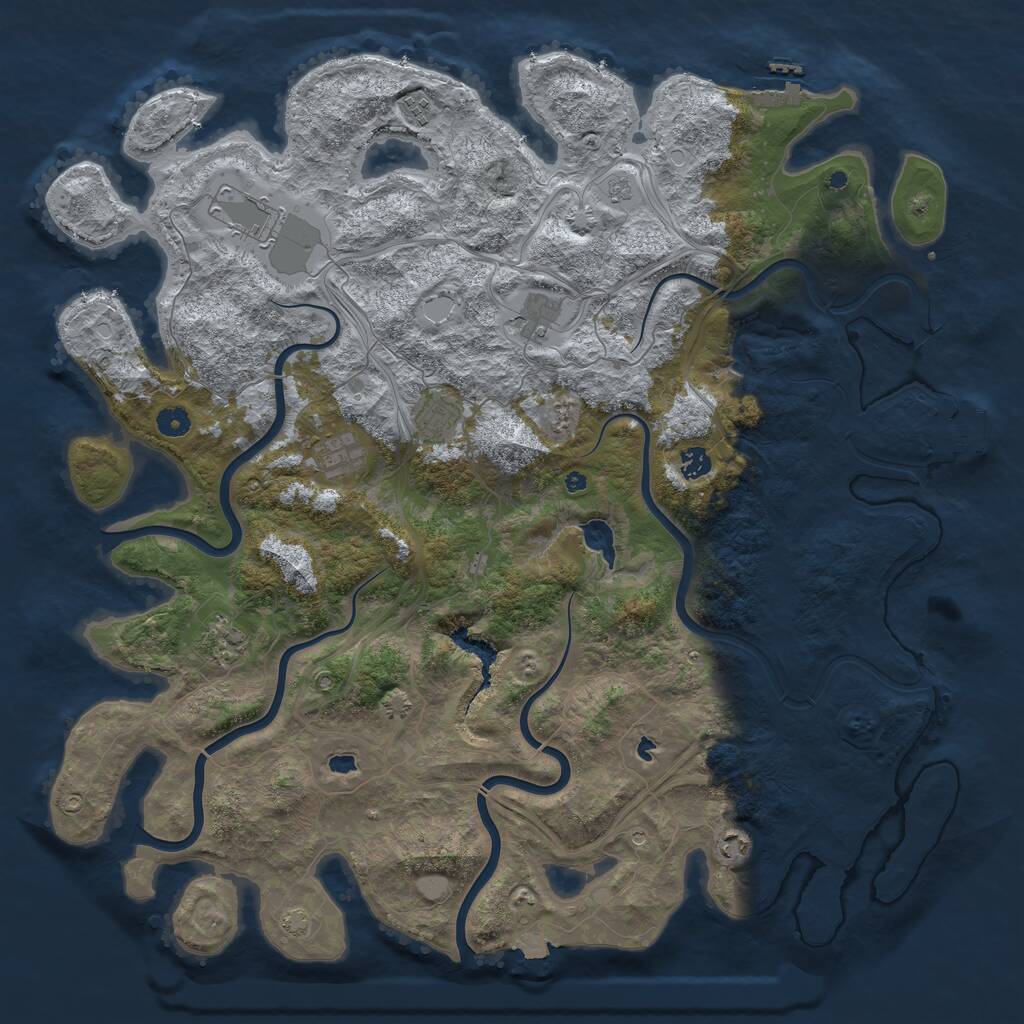 Rust Map: Procedural Map, Size: 4800, Seed: 301907967, 14 Monuments