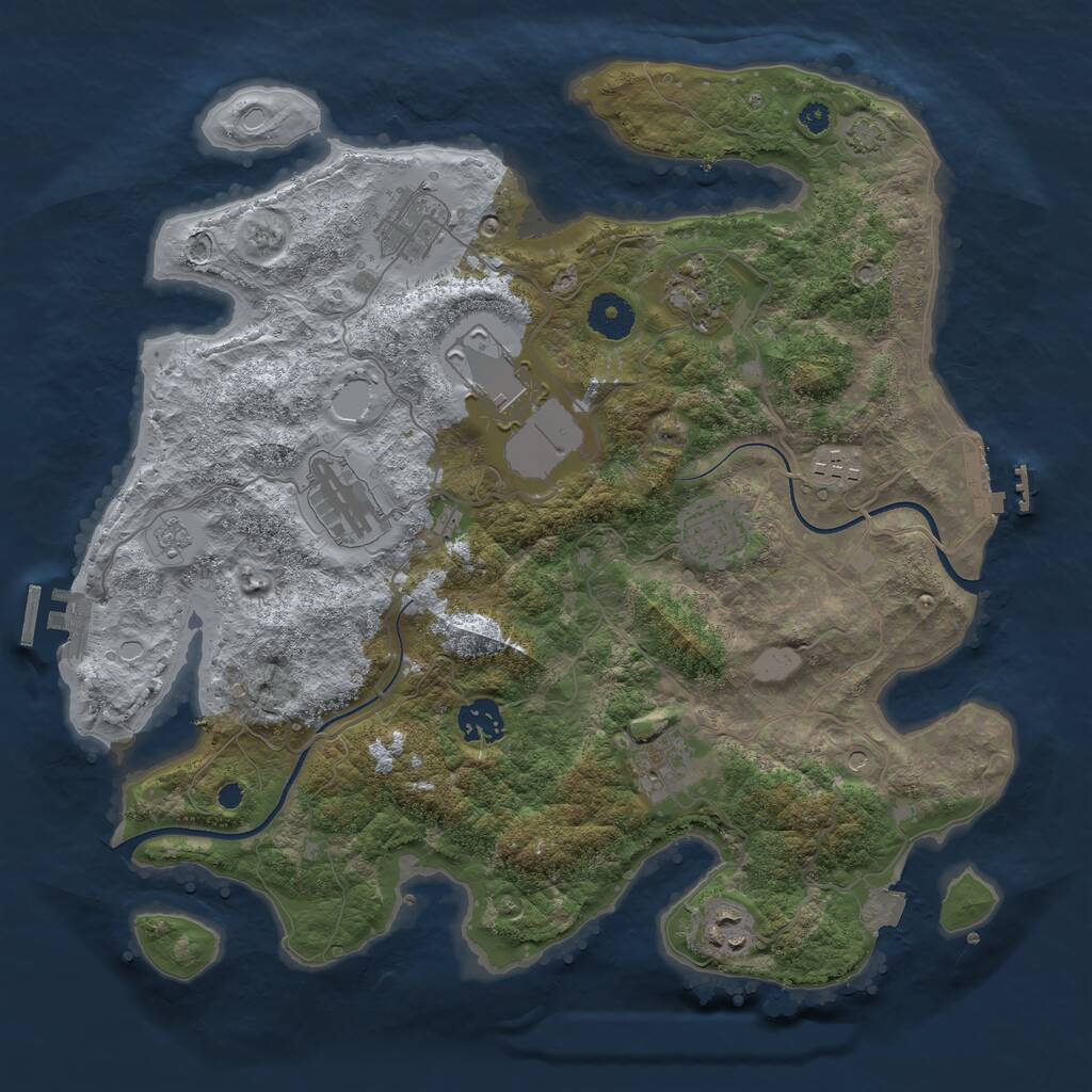Rust Map: Procedural Map, Size: 3600, Seed: 1269677932, 15 Monuments