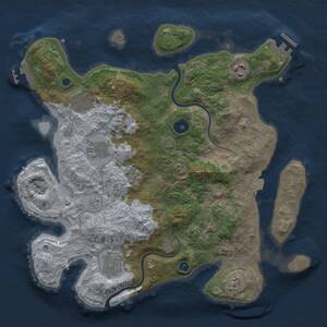 Thumbnail Rust Map: Procedural Map, Size: 3400, Seed: 8091, 12 Monuments