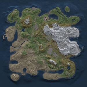 Thumbnail Rust Map: Procedural Map, Size: 3500, Seed: 552493746, 13 Monuments