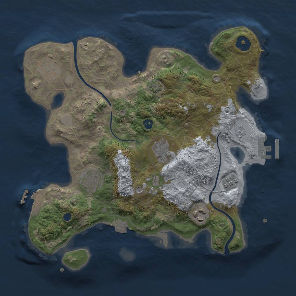 Rust Map: Procedural Map, Size: 3000, Seed: 25075, 11 Monuments